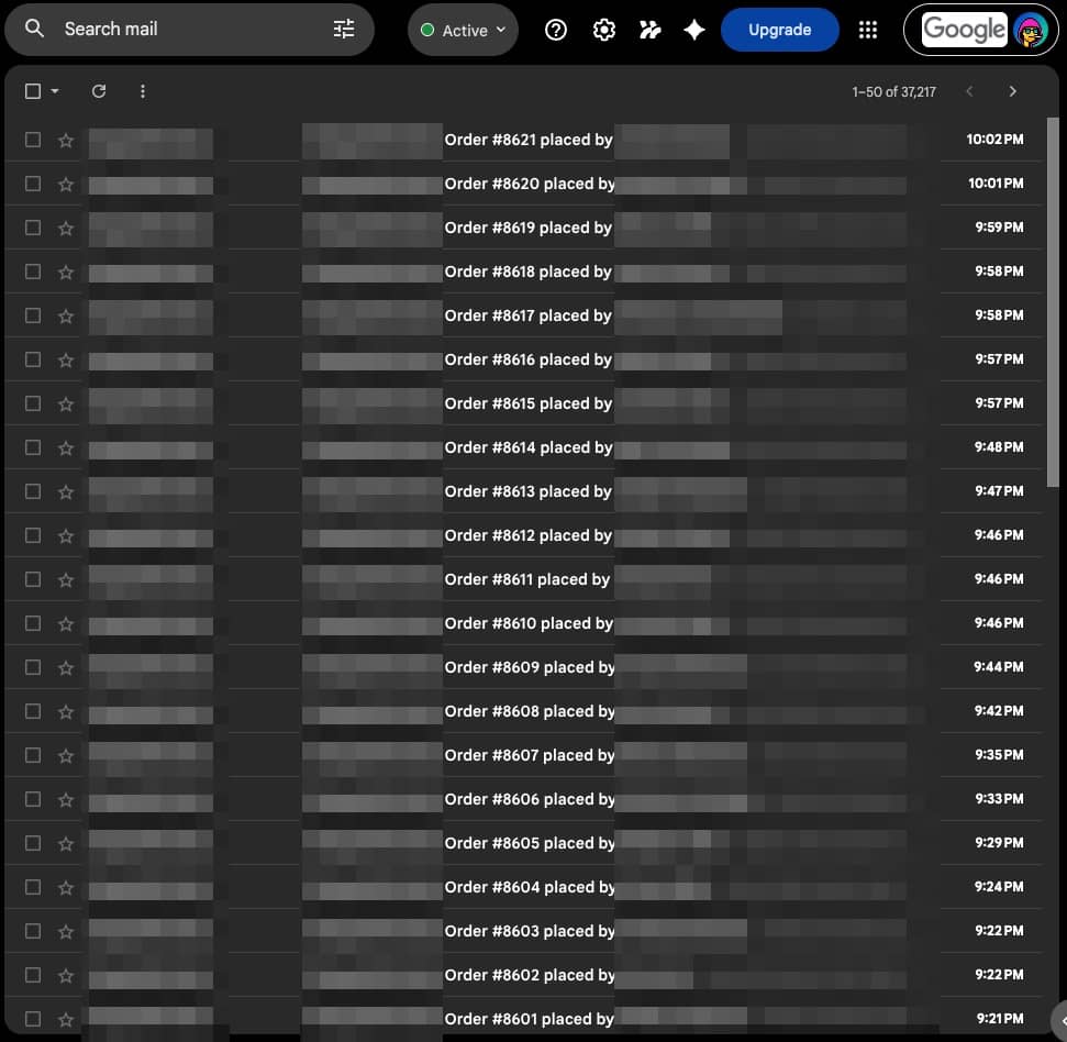Shopify sales coming in during a nap