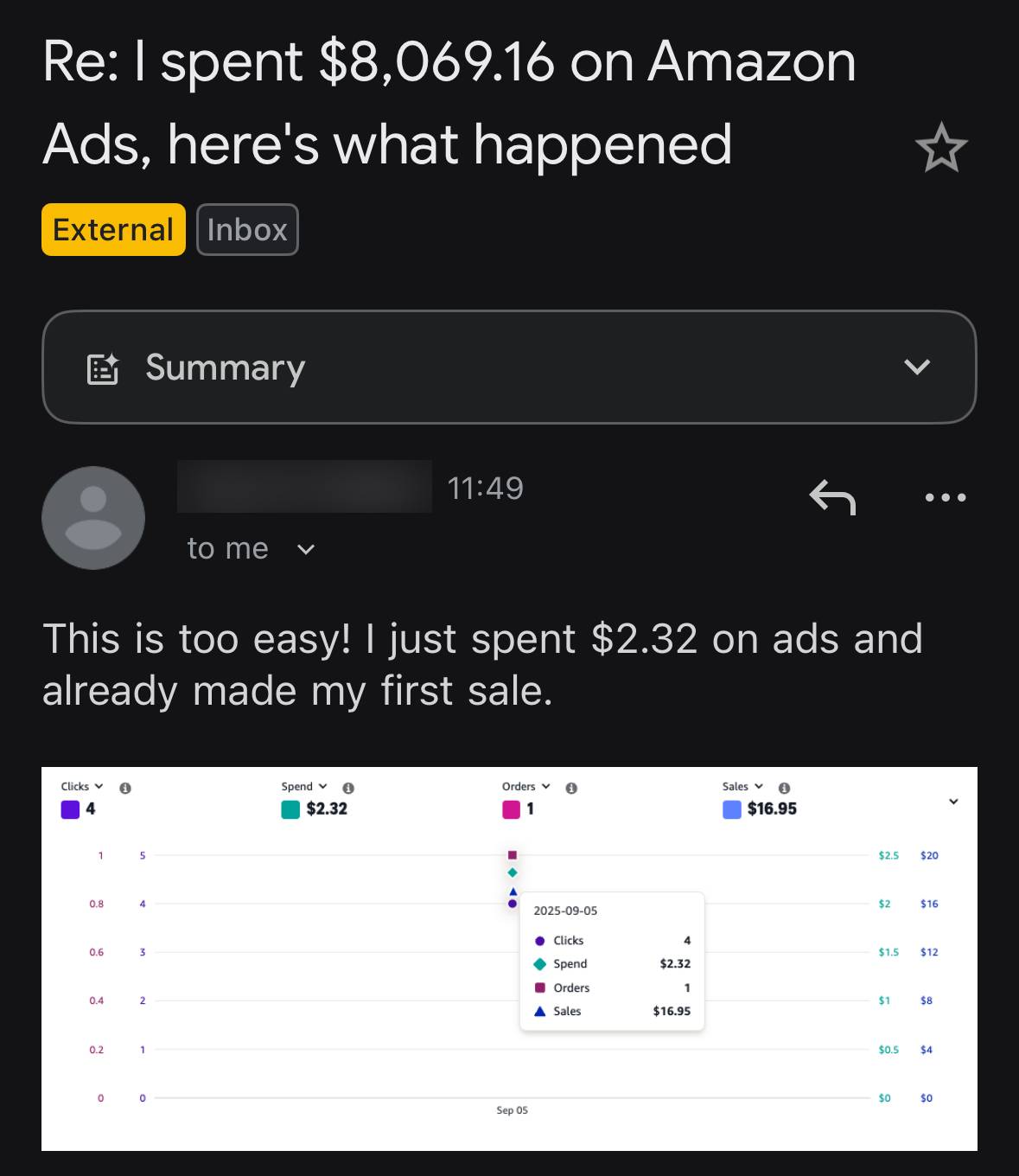 PODtomatic user testimonial about first sale