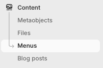 Navigation menu settings