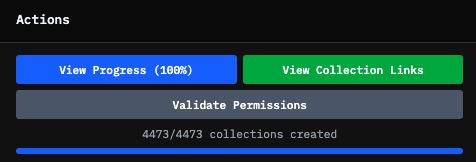 View collection links button