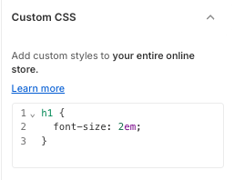 Custom CSS menu location